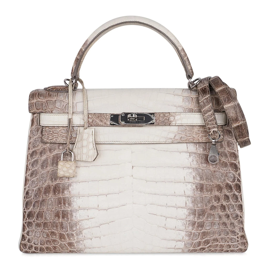 Limited Edition Kelly 32 Bag in Himalaya Crocodile with Palladium Hardware