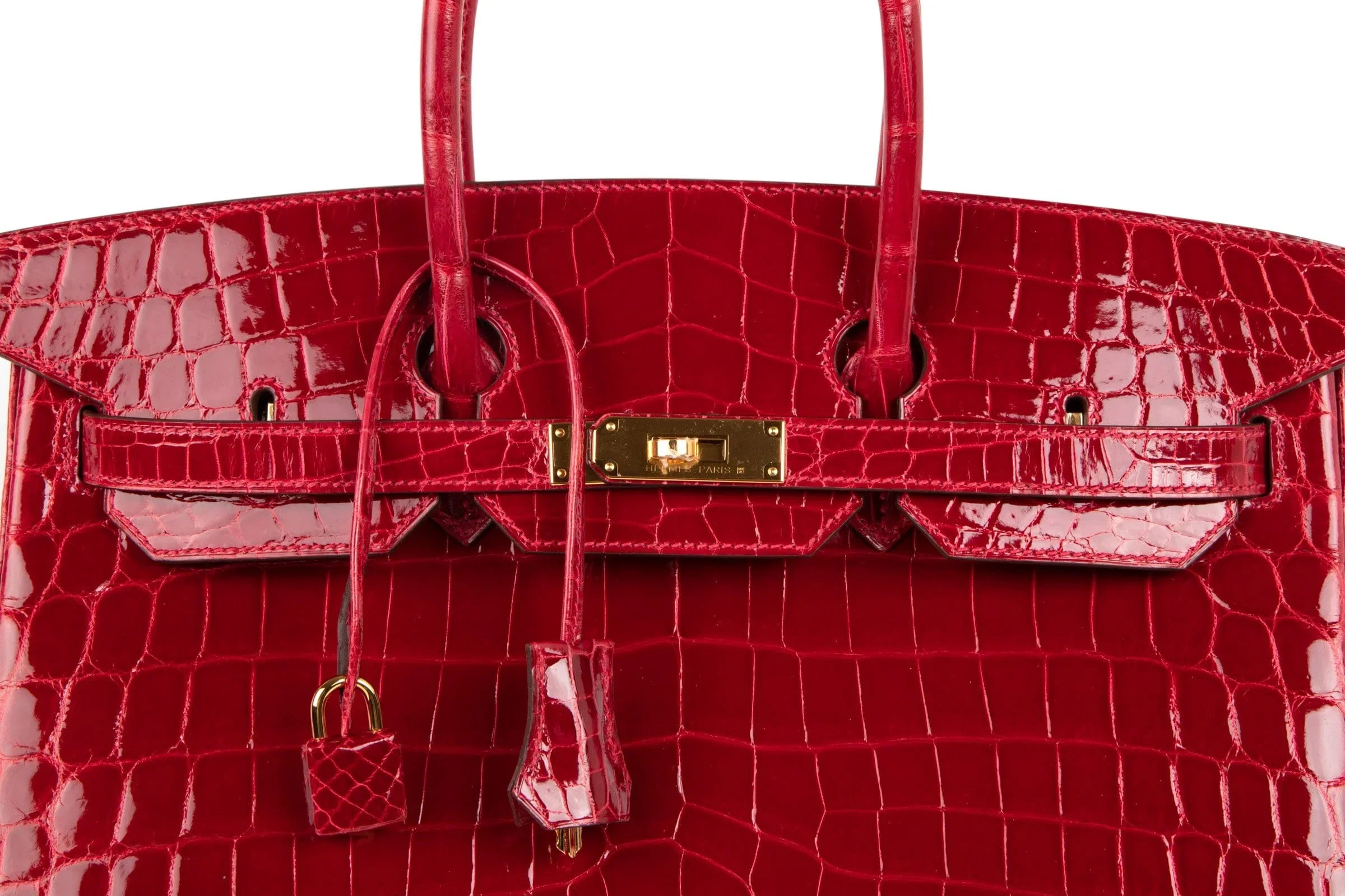 Birkin 35 Braise Lipstick Red Crocodile Gold Hardware