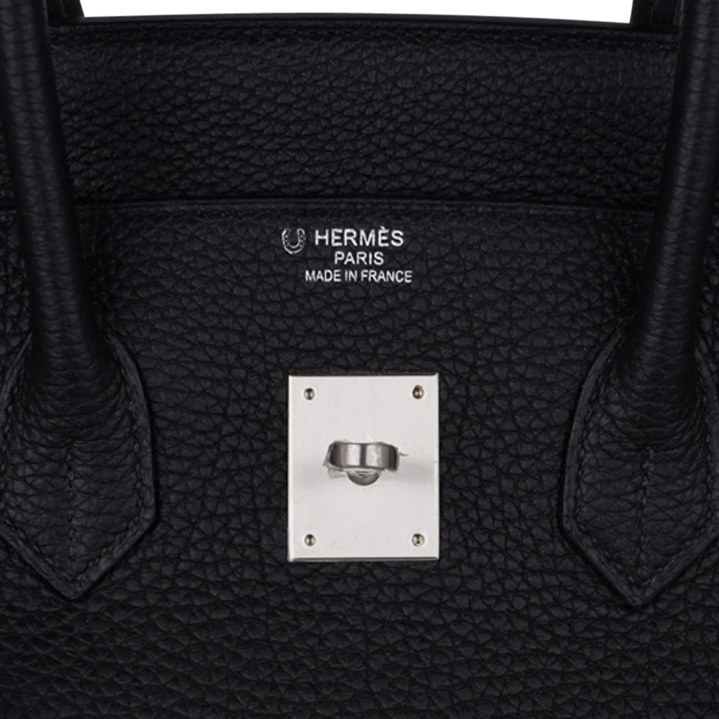 Special Order HSS Birkin 35 Bag Black Turquoise Togo Leather with Brushed Palladium Hardware
