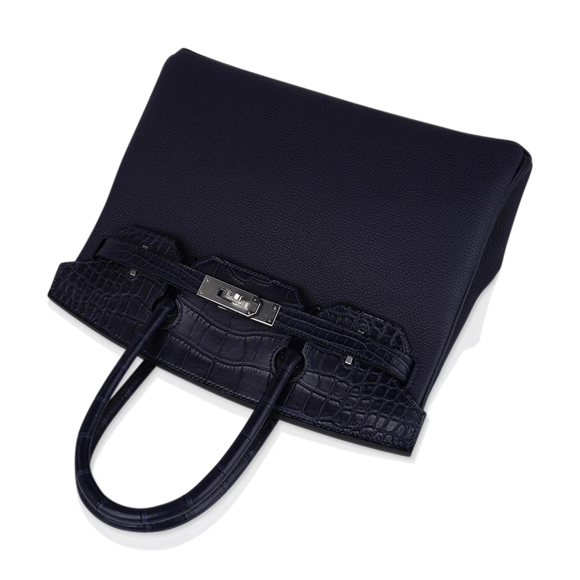 Birkin 30 Touch Blue Indigo Matte Alligator Bag Palladium Hardware