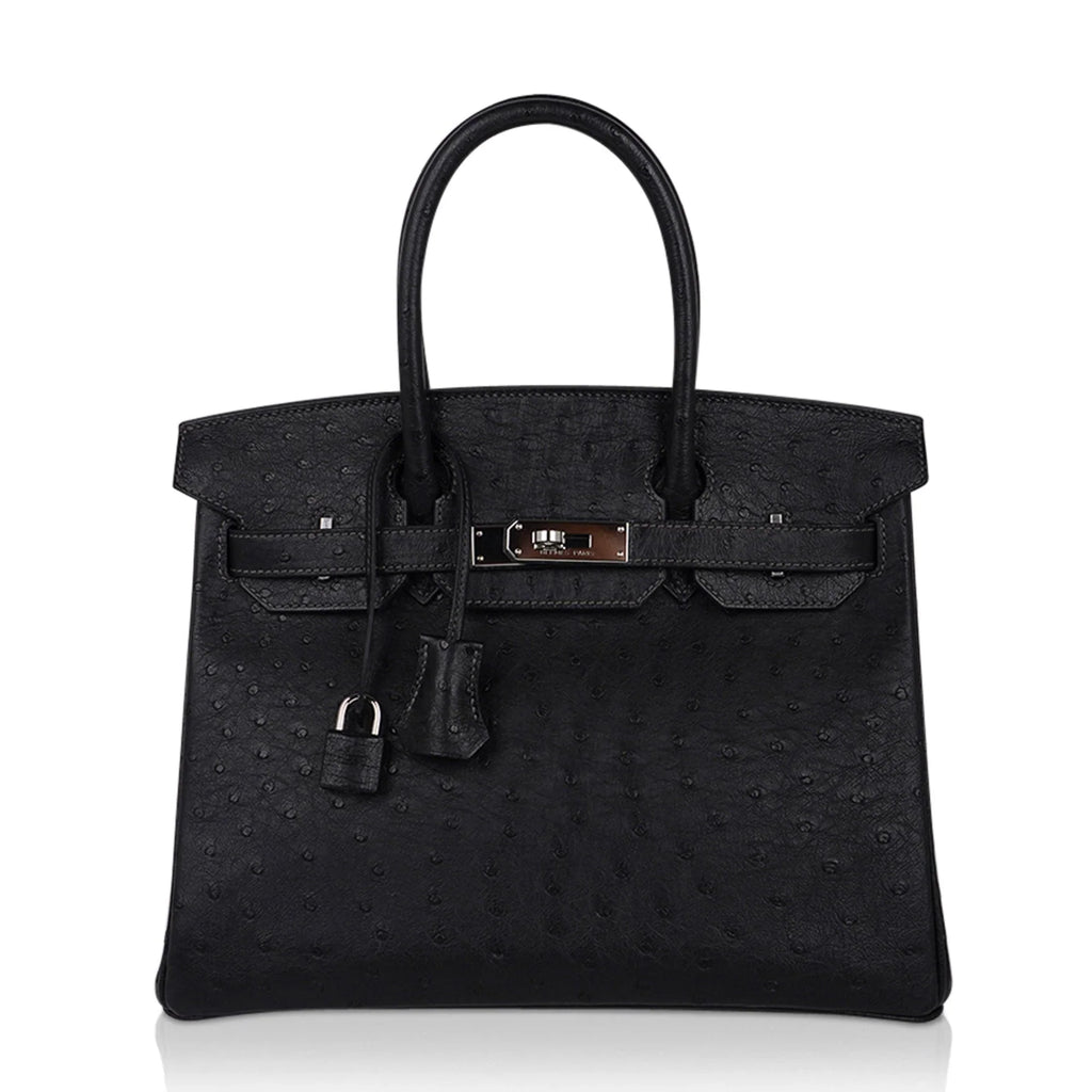 Birkin HSS 30 Bag Black (Noir ) Ostrich Palladium Hardware