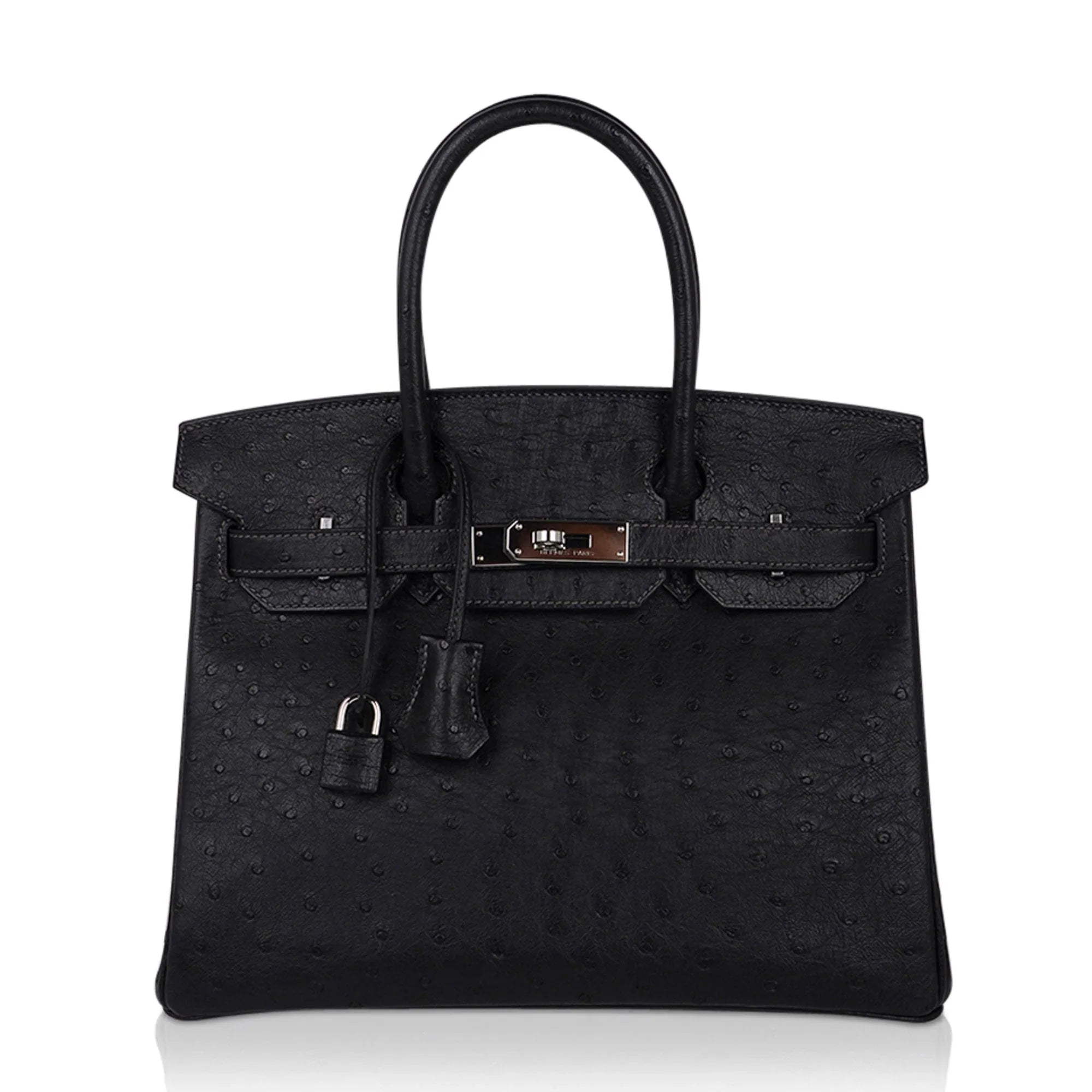 Birkin HSS 30 Bag Black (Noir ) Ostrich Palladium Hardware