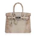 Birkin 30 Bag Gris Cendre Himalaya Crocodile Palladium Hardware