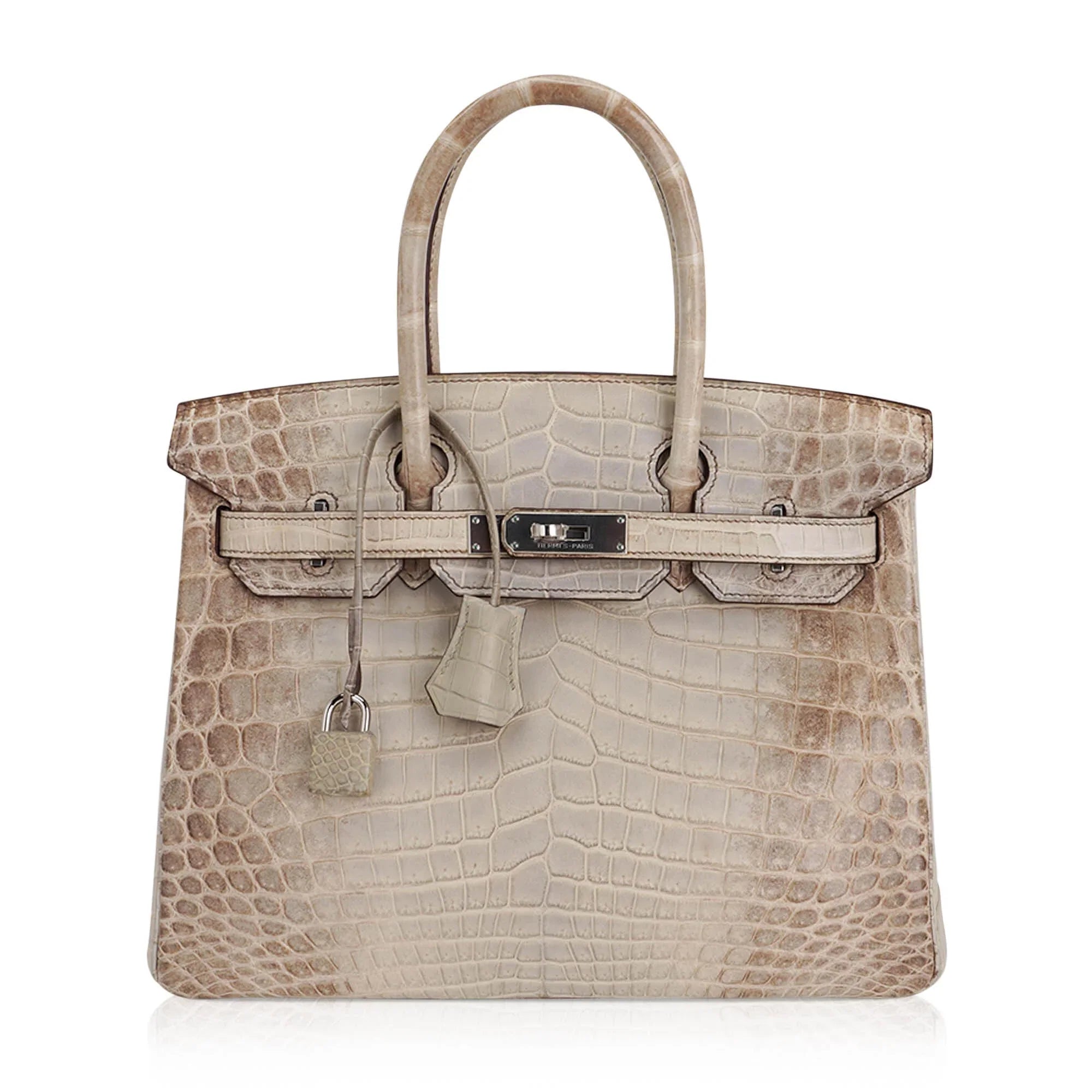 Birkin 30 Bag Gris Cendre Himalaya Crocodile Palladium Hardware