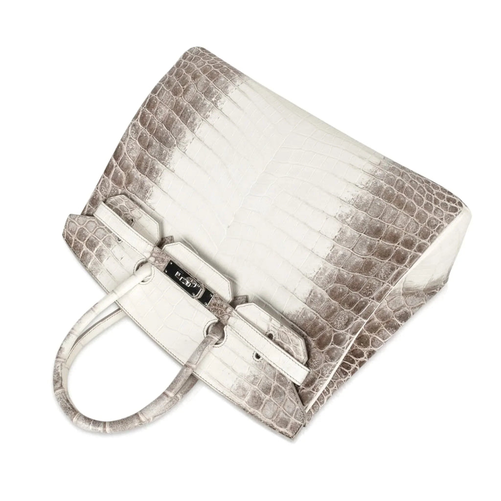Birkin 35 Himalaya Blanc Crocodile Palladium Hardware