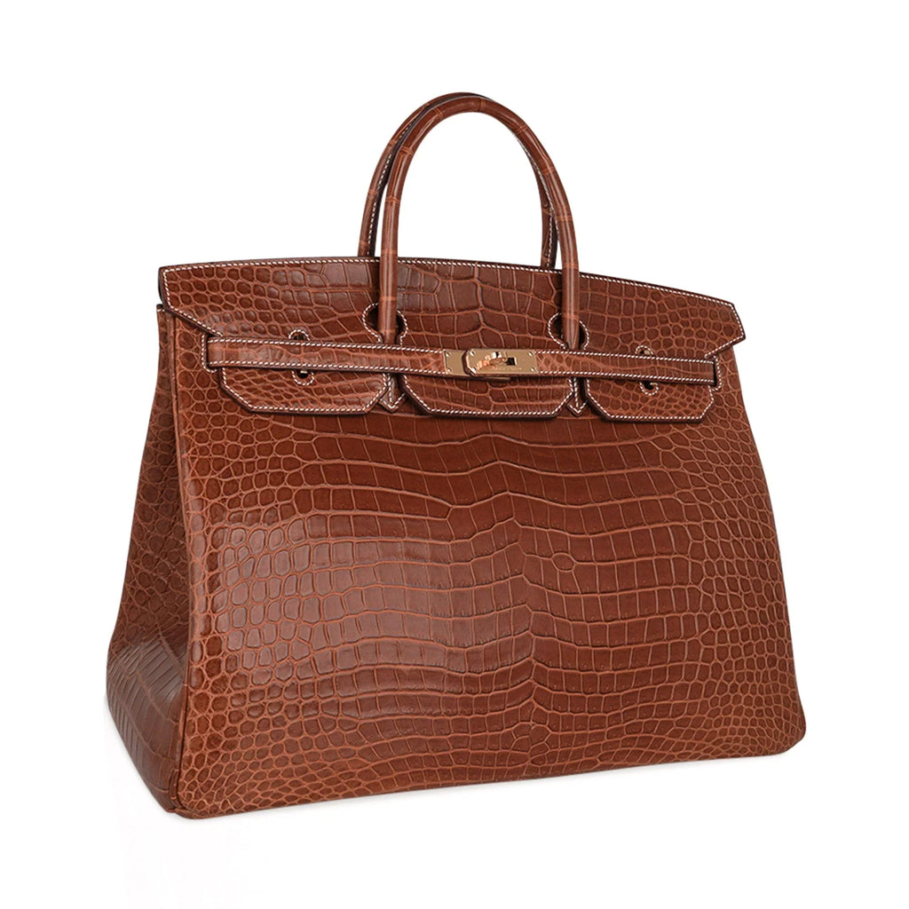 Birkin 40 Bag Rare Fauve Matte Porosus Crocodile Gold Hardware