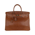 Birkin 40 Bag Rare Fauve Matte Porosus Crocodile Gold Hardware
