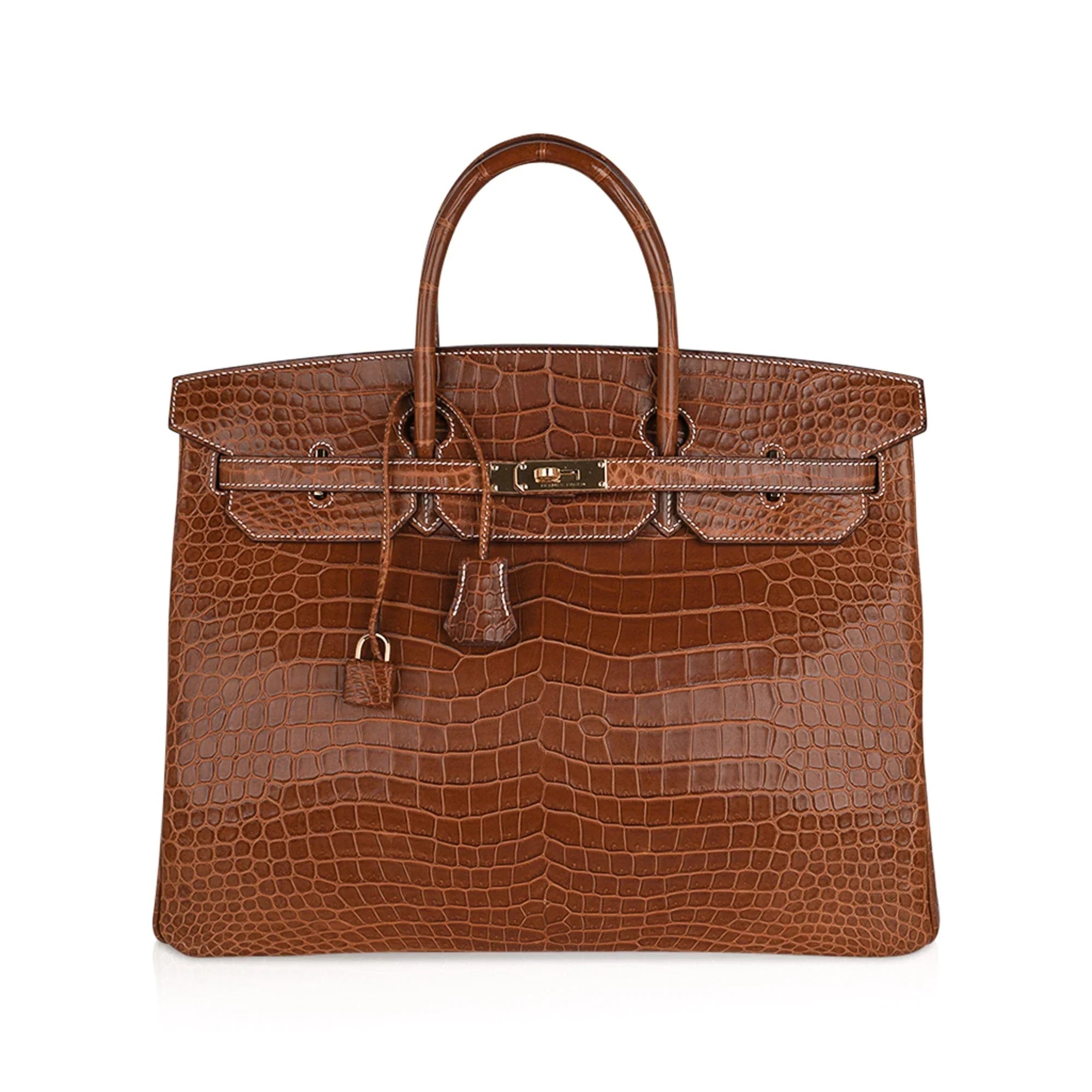 Birkin 40 Bag Rare Fauve Matte Porosus Crocodile Gold Hardware