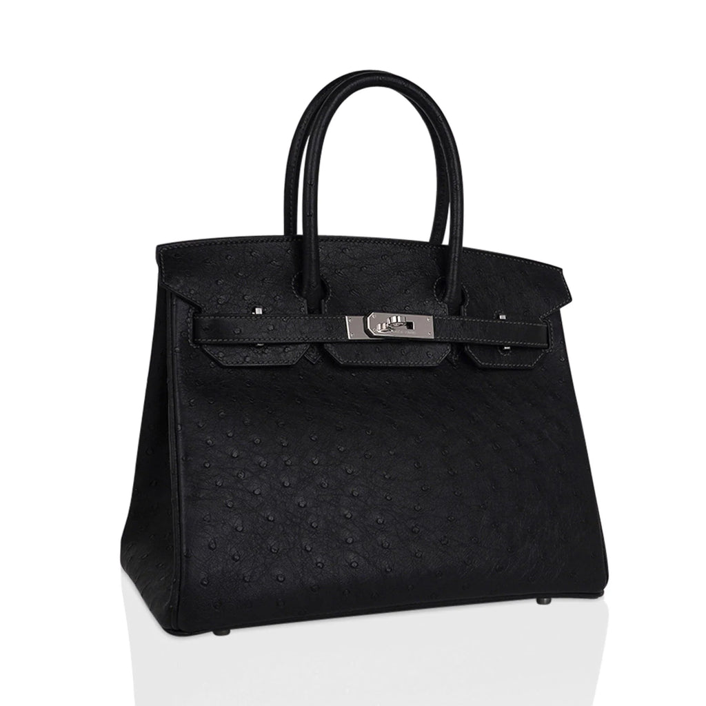 Birkin HSS 30 Bag Black (Noir ) Ostrich Palladium Hardware