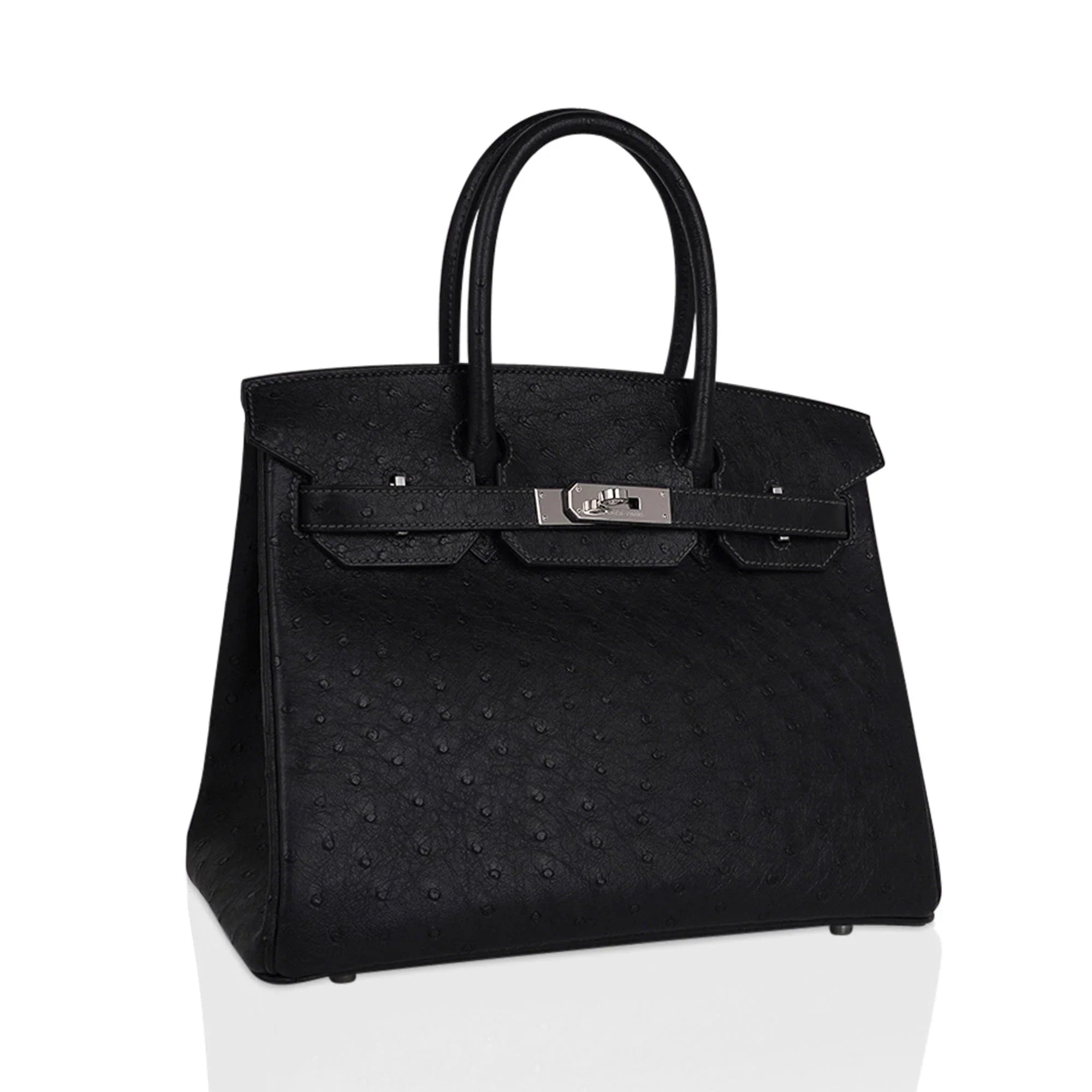 Birkin HSS 30 Bag Black (Noir ) Ostrich Palladium Hardware