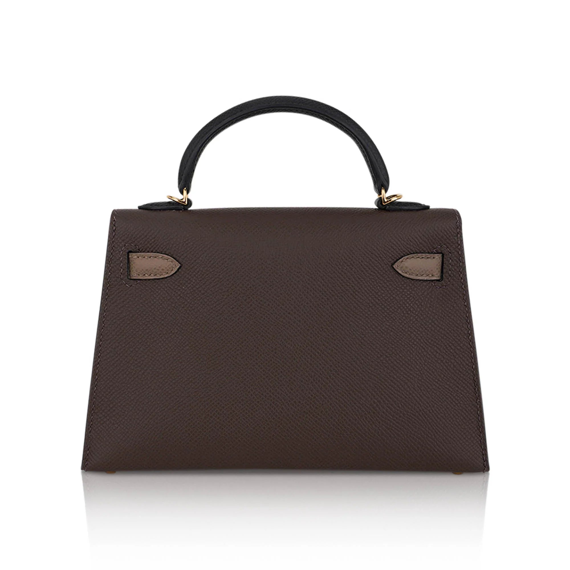 Special Order HSS Mini Kelly 20 Sellier Bag Ecorce Etoupe and Black with Gold Hardware