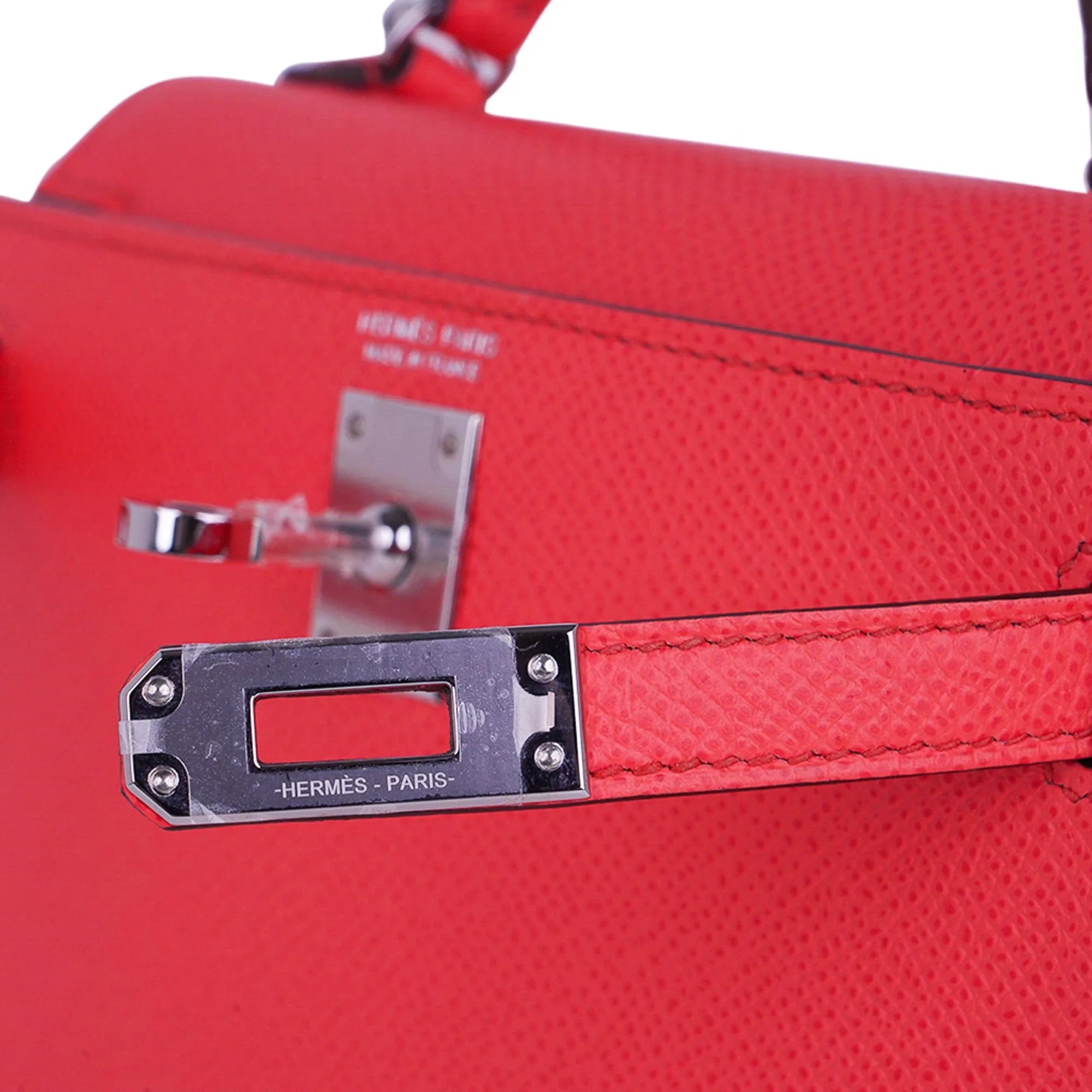 Mini Kelly 20 Bag Sellier Rose Texas Epsom with Palladium Hardware