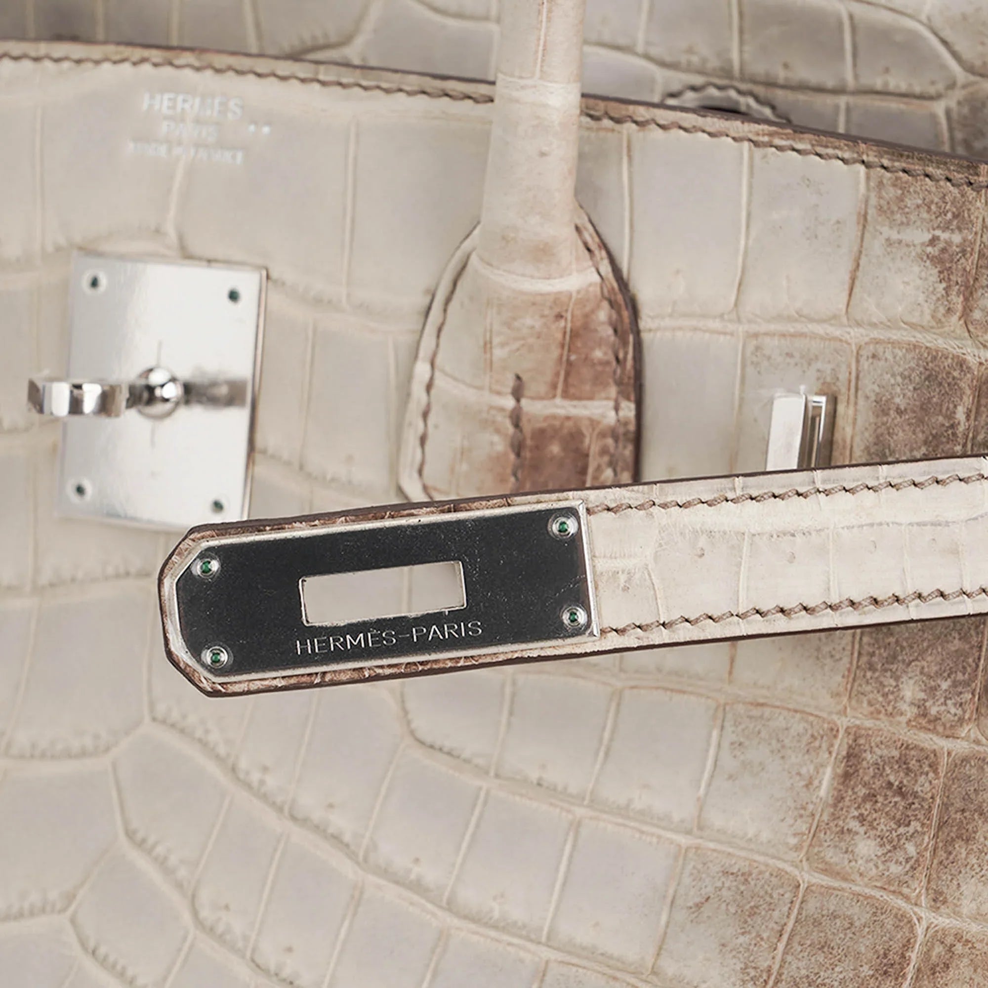 Birkin 30 Bag Gris Cendre Himalaya Crocodile Palladium Hardware