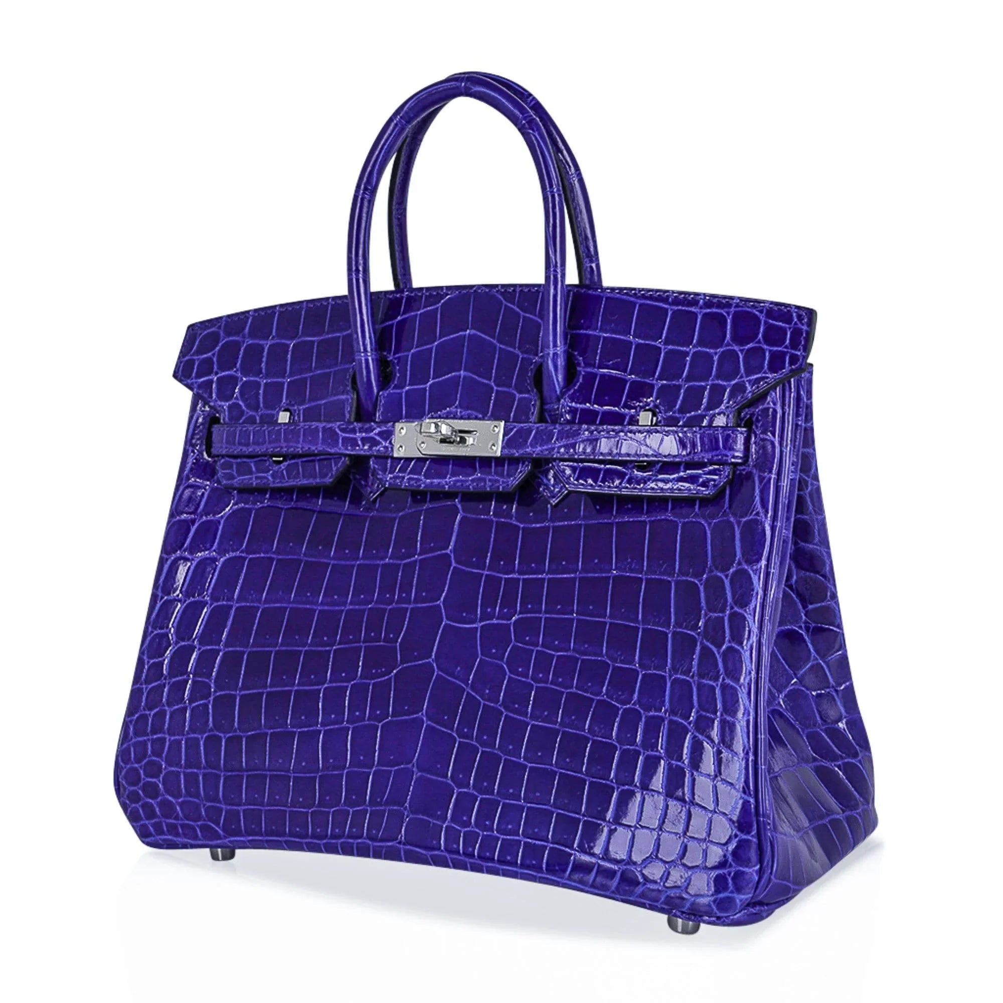 Birkin 25 Bag Blue Electric Crocodile Vivid Jewel Palladium Hardware