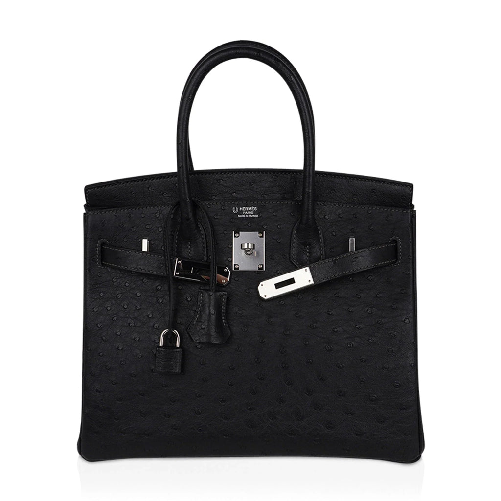 Birkin HSS 30 Bag Black (Noir ) Ostrich Palladium Hardware