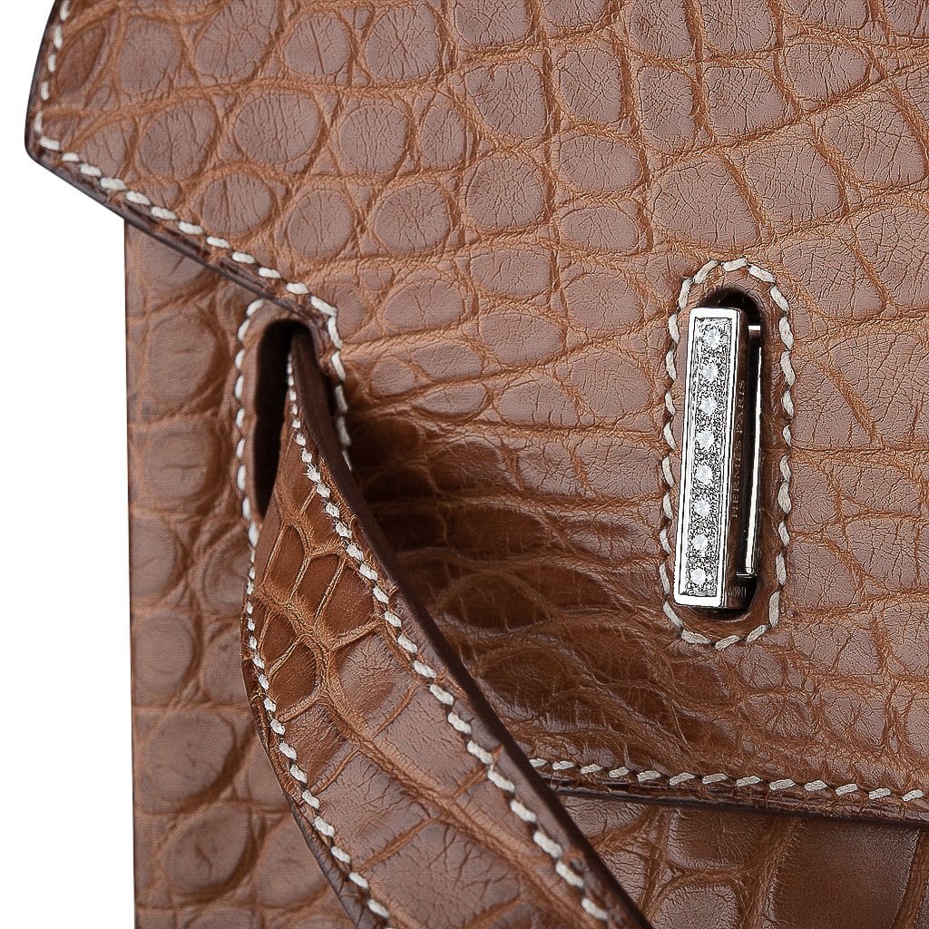 Diamond Birkin 35 Bag Fauve Barenia Matte Alligator Rare