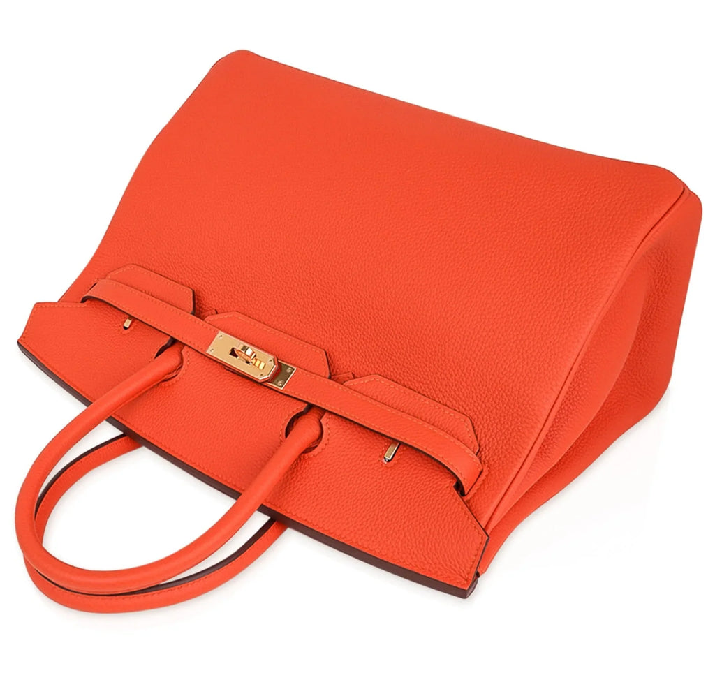 Birkin 35 Bag Feu Orange Togo Gold Hardware