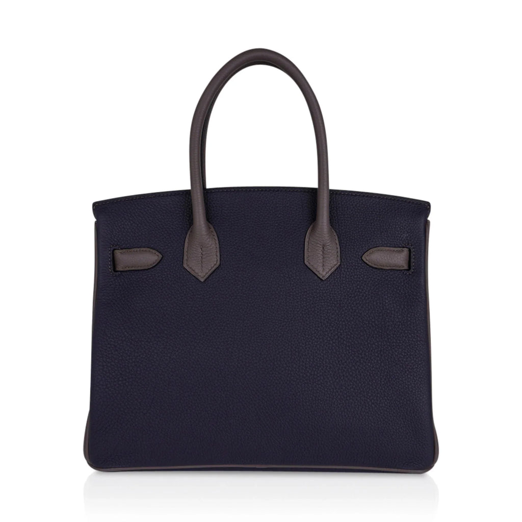 Special Order HSS Birkin 30 Bag Blue Nuit & Etain Togo Leather with Brushed Palladium Hardware