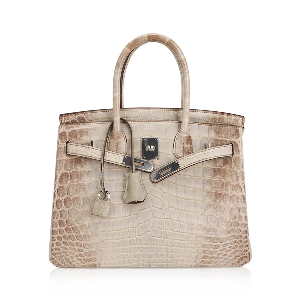 Birkin 30 Bag Gris Cendre Himalaya Crocodile Palladium Hardware