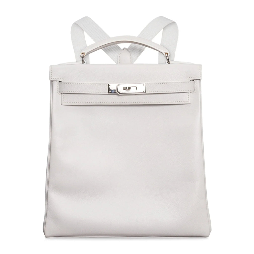 Kelly Ado 28 Bag White Evergrain Palladium Hardware