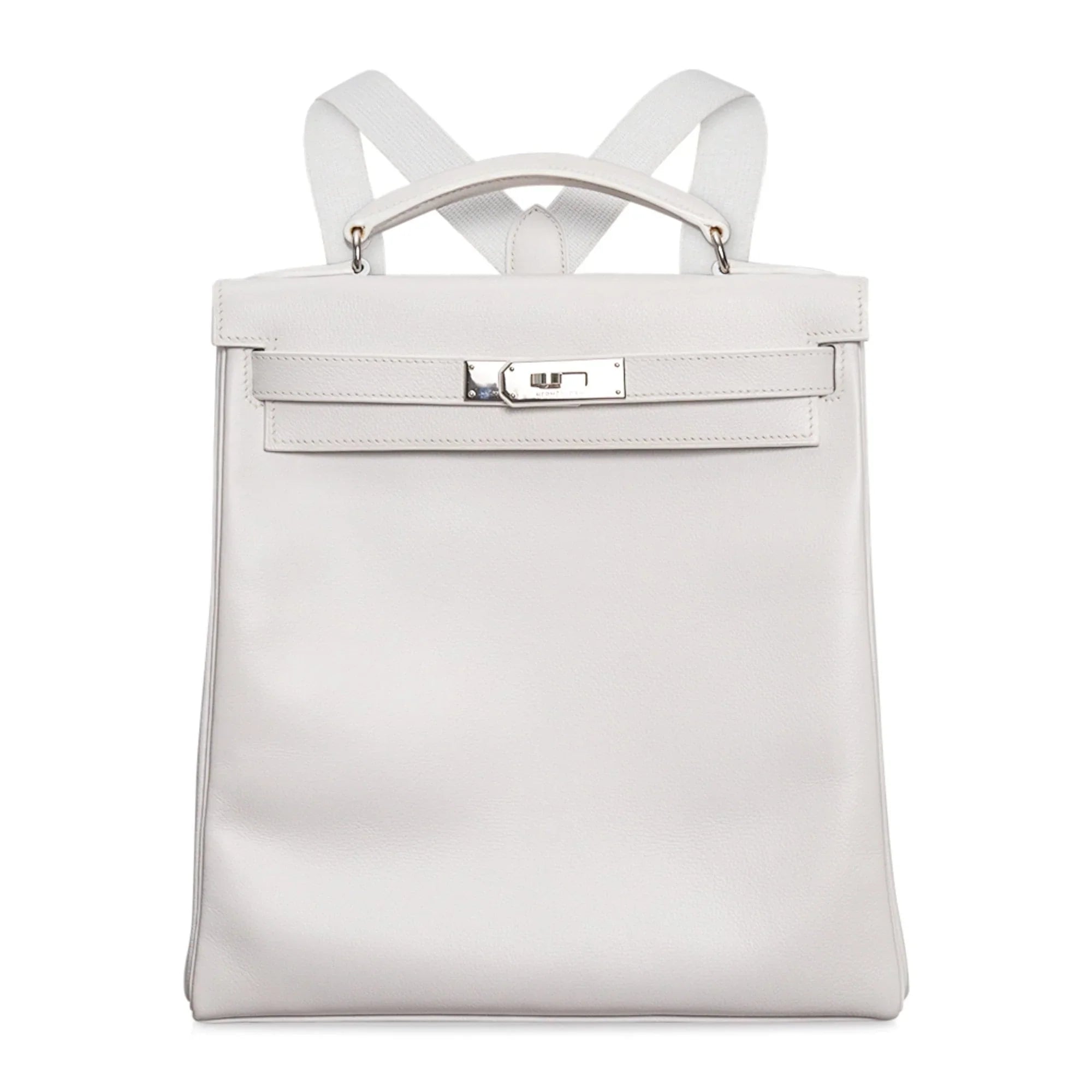 Kelly Ado 28 Bag White Evergrain Palladium Hardware