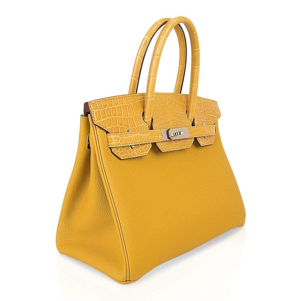 Birkin Touch 30 Bag Jaune Ambre Crocodile / Togo Limited Edition
