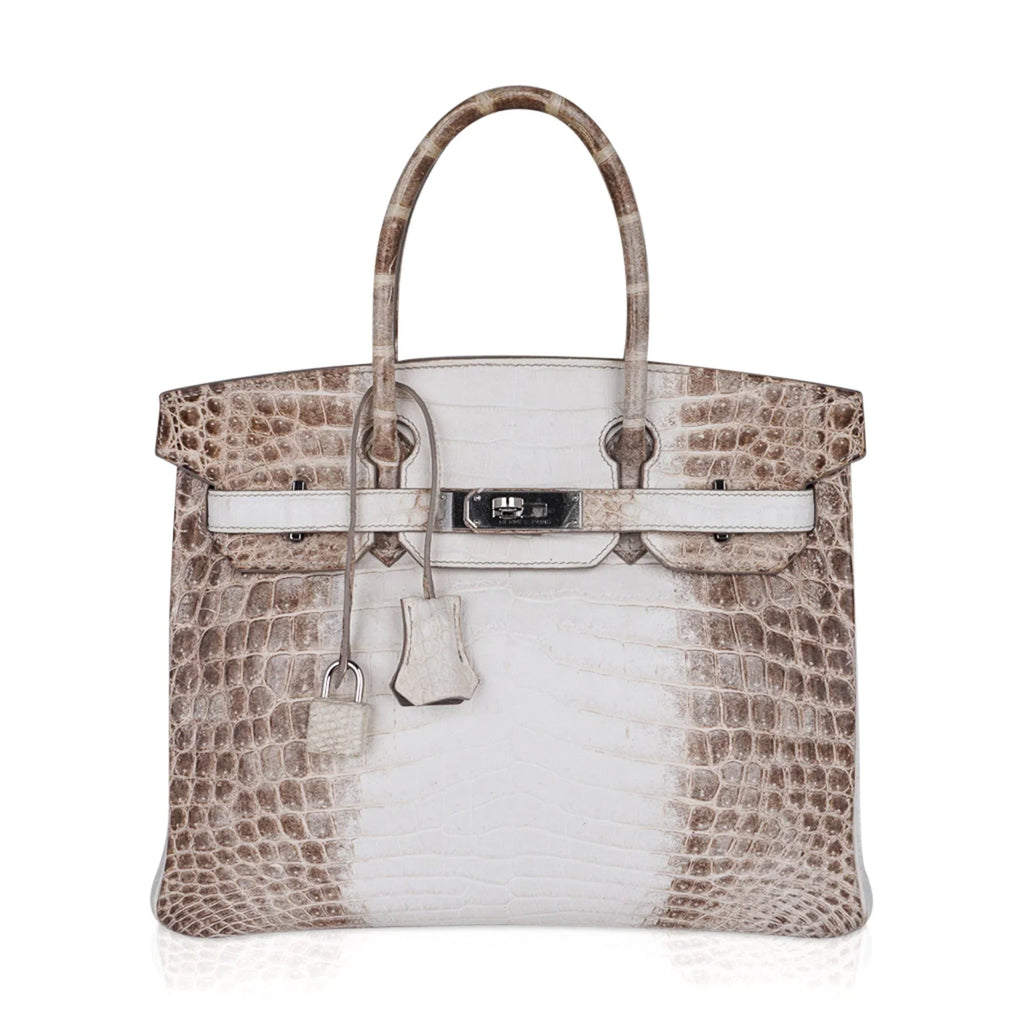 Birkin 30 Bag Himalaya Blanc Crocodile Palladium Hardware