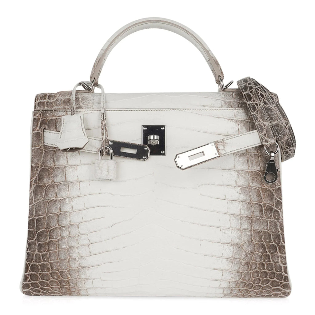Limited Edition Kelly 32 Bag Himalaya Crocodile with Palladium Hardware