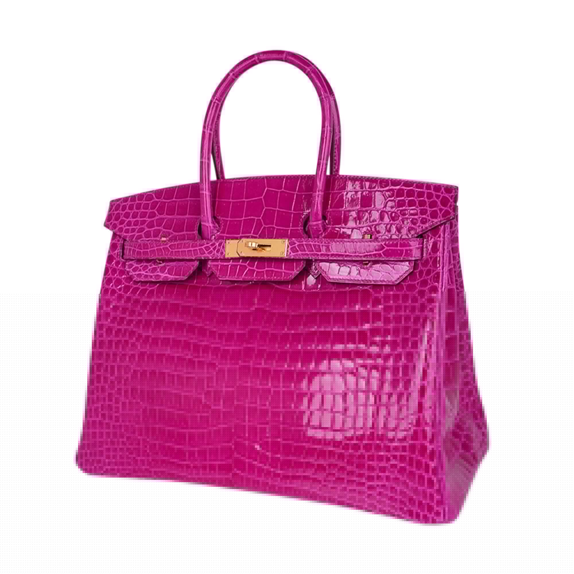 Birkin 35 Rose Scheherazade Porosus Crocodile Bag Gold Hardware