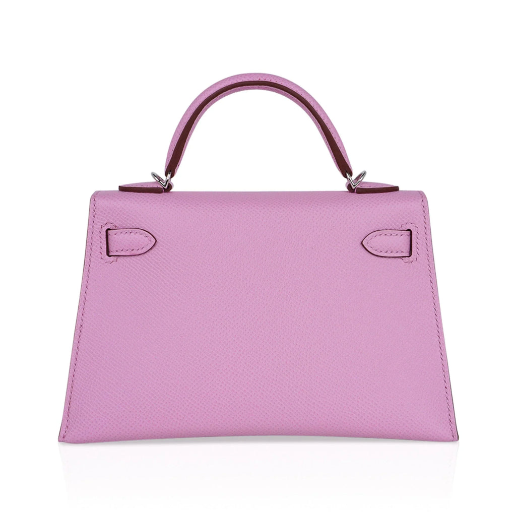 Mini Kelly 20 Bag Sellier Mauve Sylvestre Epsom with Palladium Hardware