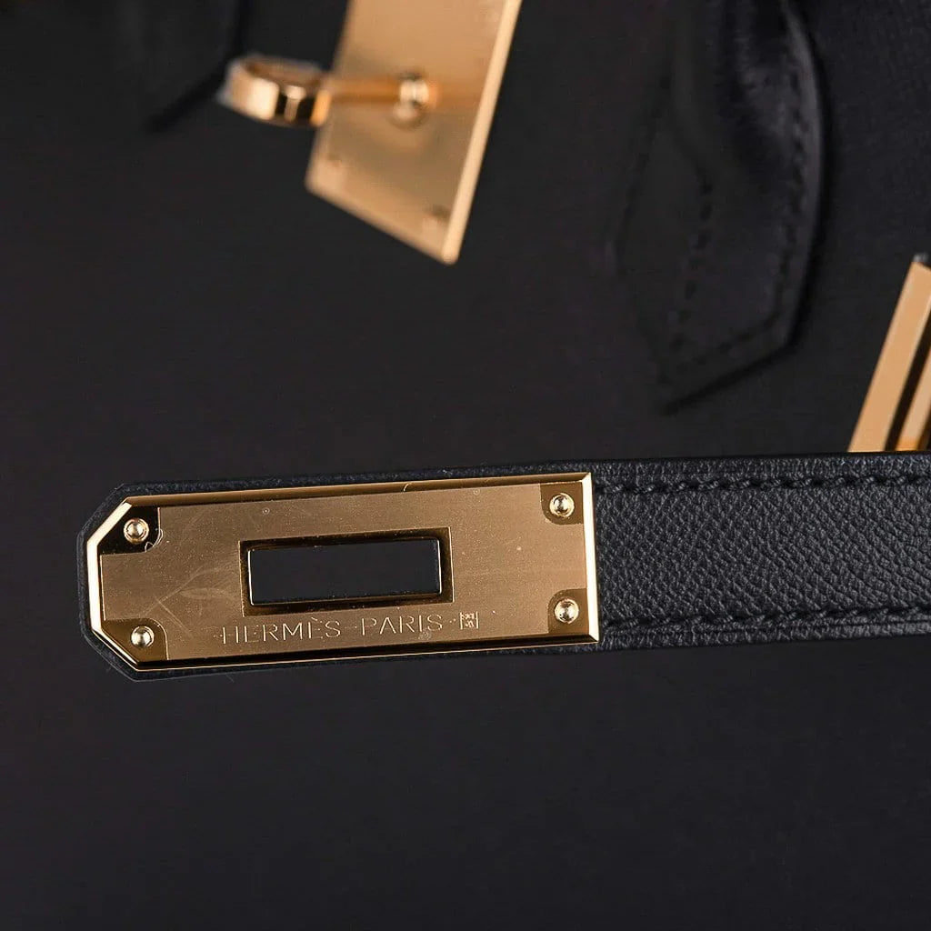 Birkin Sellier Limited Edition 30 Bag Black Veau Graine Monsieur Laiton