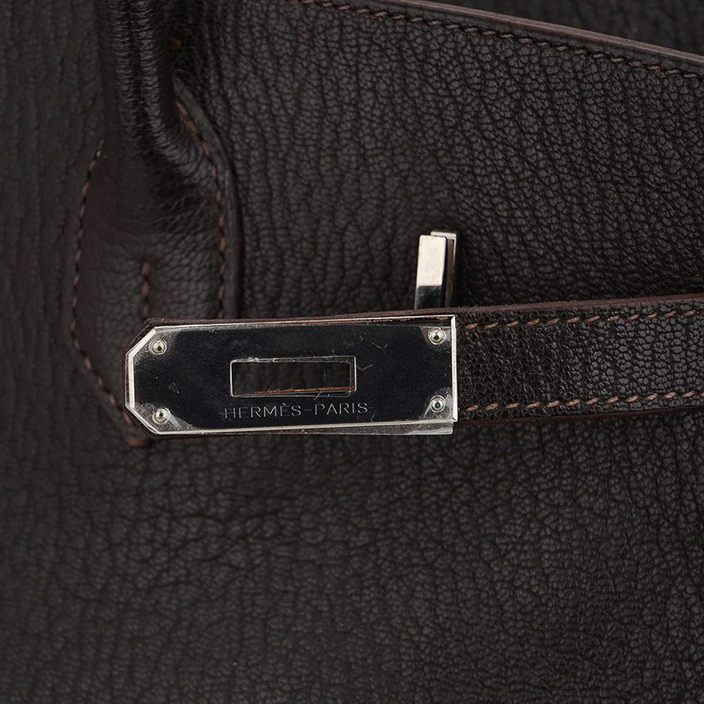 Birkin 35 Bag Cocoan Brown Chevre Leather with Palladium Hardware