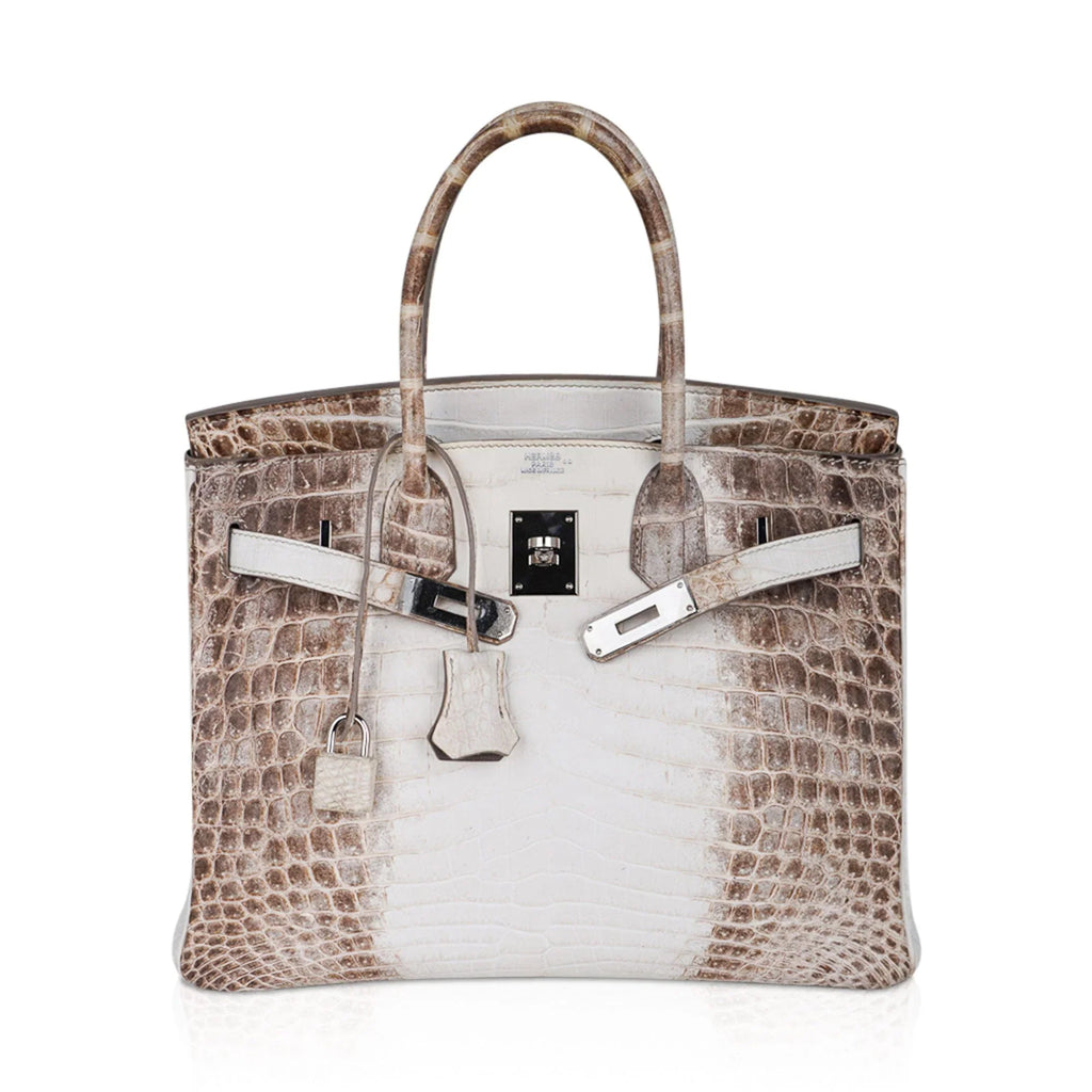 Birkin 30 Bag Himalaya Blanc Crocodile Palladium Hardware