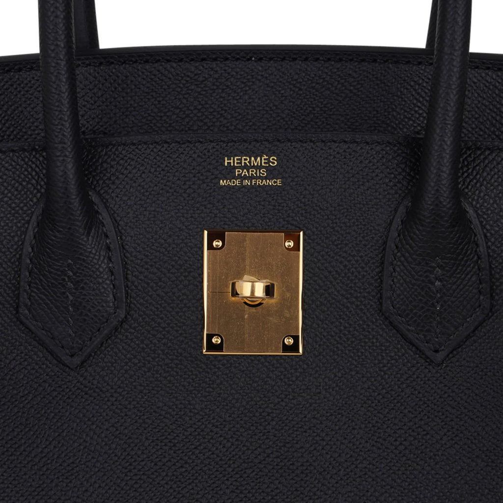 Birkin 30 Bag Black Gold Hardware Epsom Leather New w/ Box