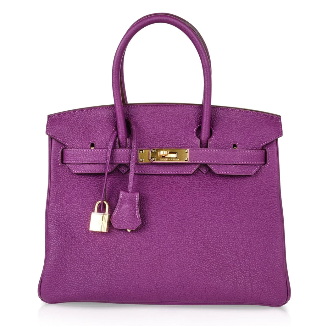 Birkin 30 Bag Anemone Togo Gold Hardware Exotic Purple Beauty