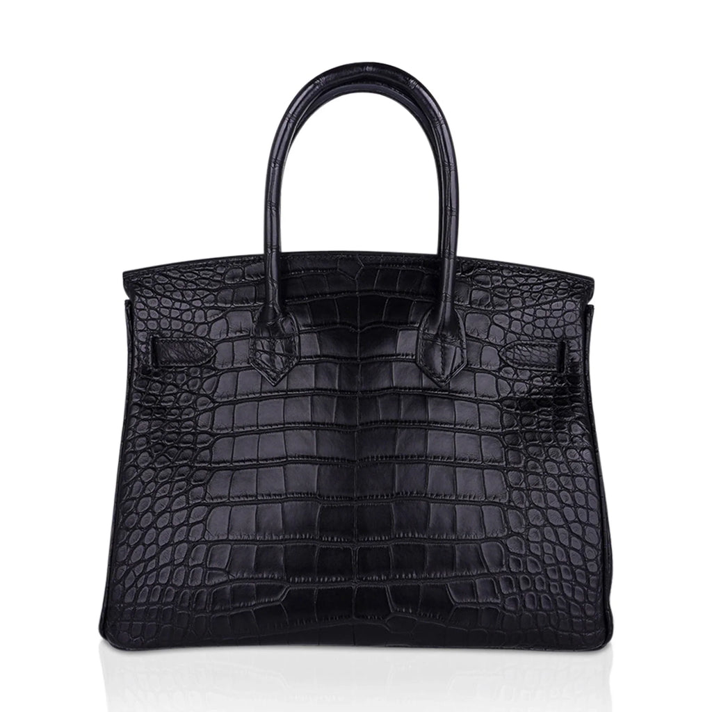 Birkin 30 Matte Alligator Black Bag Gold Hardware