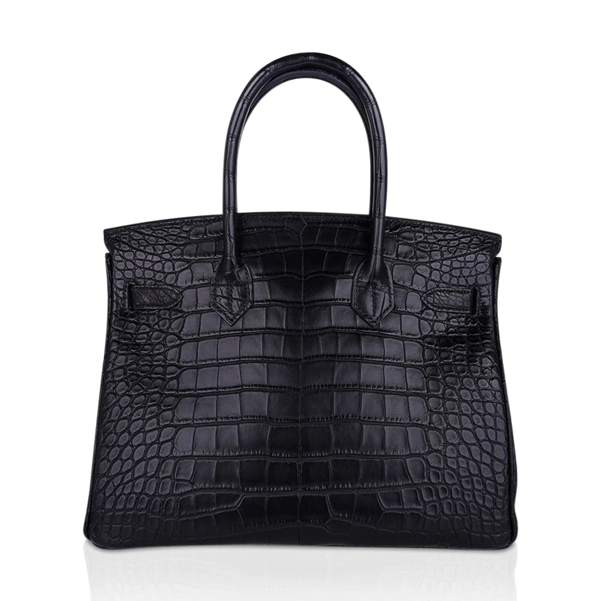 Birkin 30 Matte Alligator Black Bag Gold Hardware