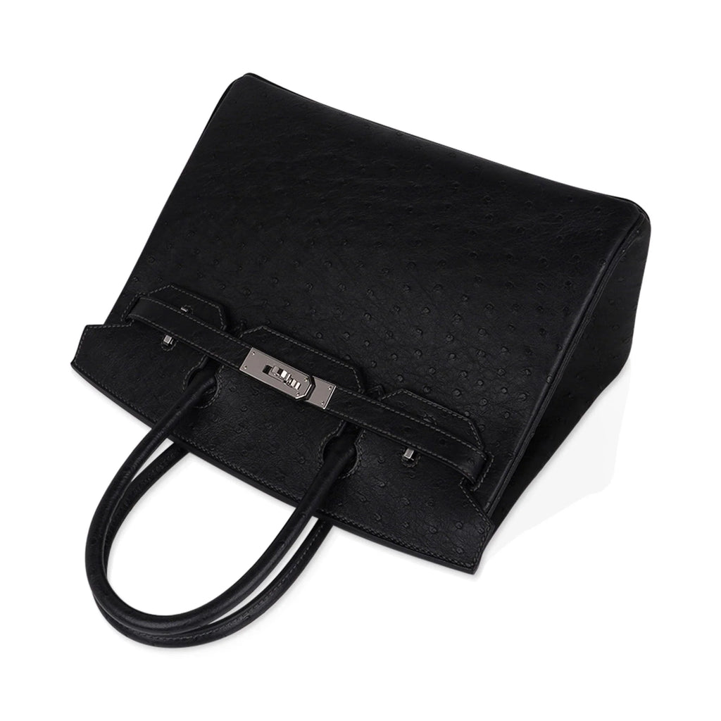 Birkin HSS 30 Bag Black (Noir ) Ostrich Palladium Hardware