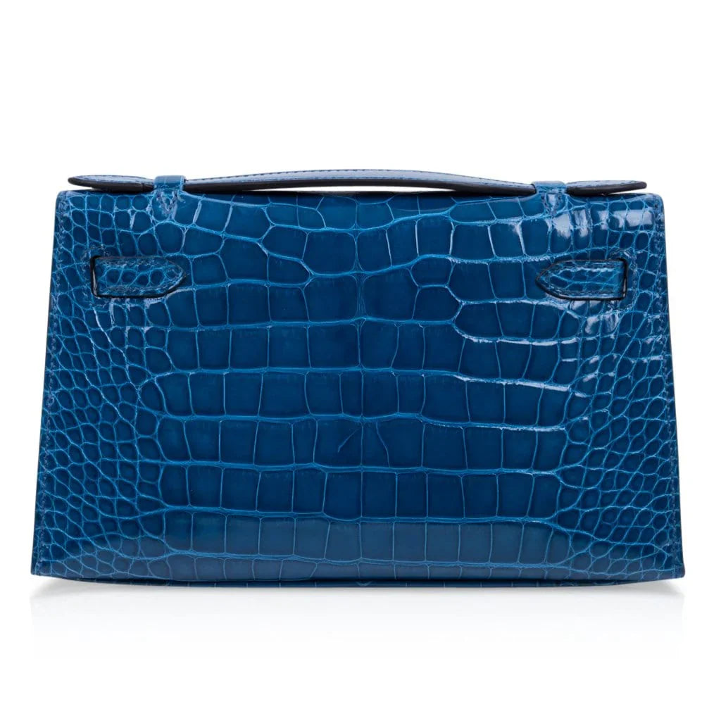 Kelly Pochette Mykonos Alligator Gold Hardware