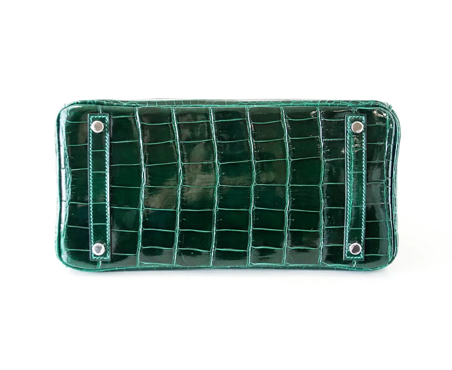 Birkin 30 Bag Emeraude Emerald Porosus Crocodile Palladium