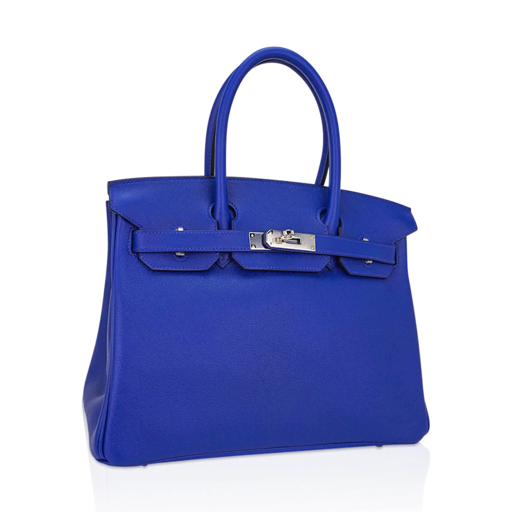 Birkin 30 Bag Blue Electric Novillo Leather with Palladium Hardware