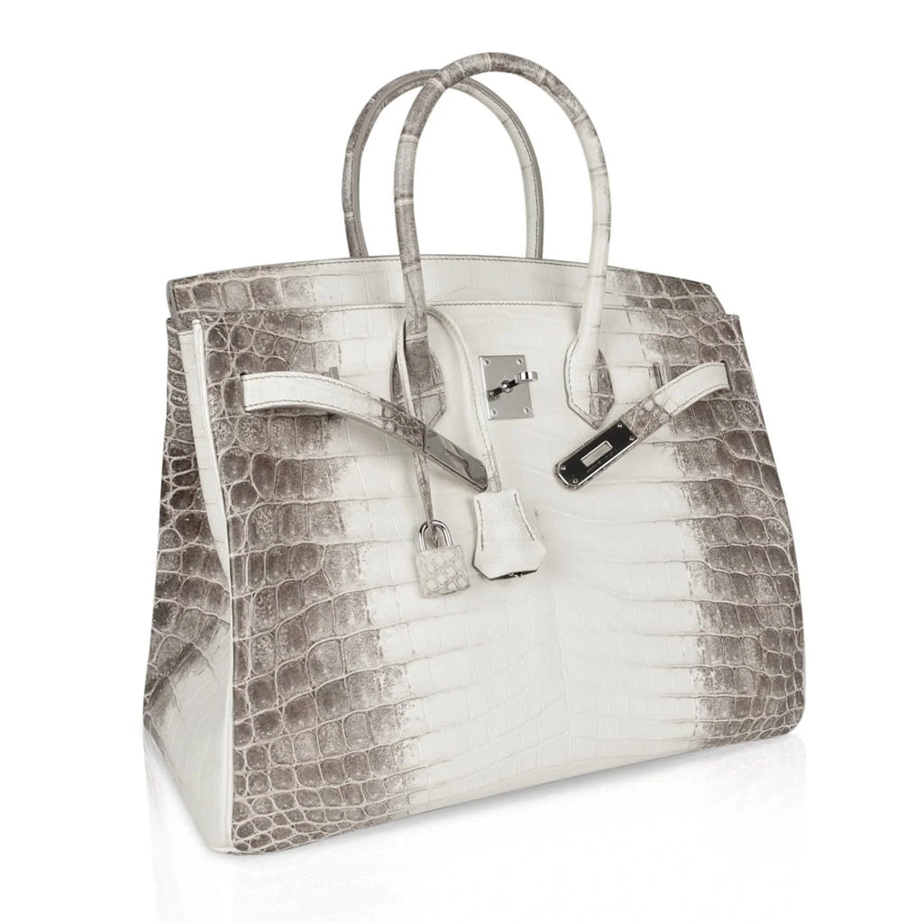 Birkin 35 Himalaya Blanc Crocodile Palladium Hardware