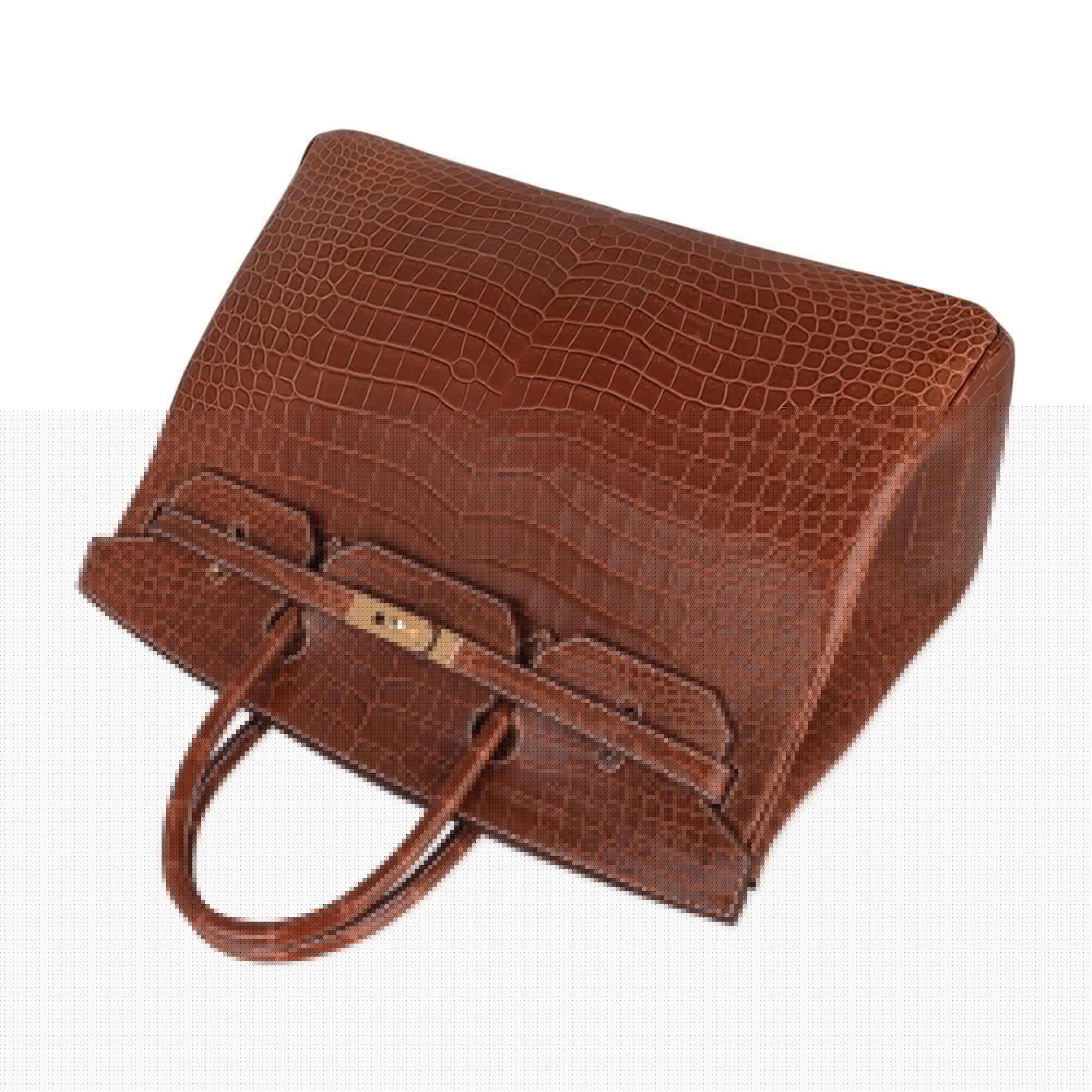 Birkin 40 Bag Rare Fauve Matte Porosus Crocodile Gold Hardware