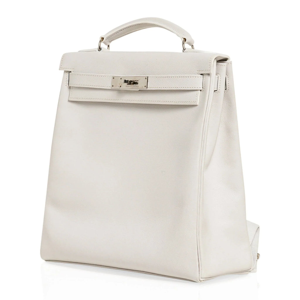 Kelly Ado 28 Bag White Evergrain Palladium Hardware