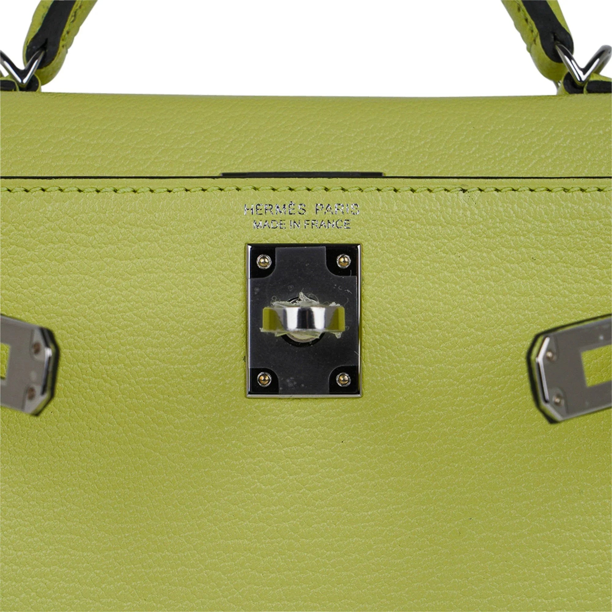 Mini Kelly 20 Bag Sellier Jaune Bourgeon Chevre Leather with Palladium Hardware