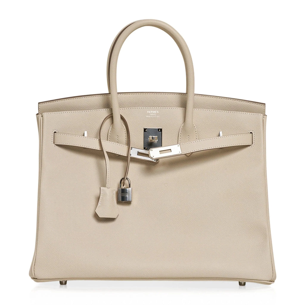 Birkin 35 Bag Craie Epsom Palladium Hardware