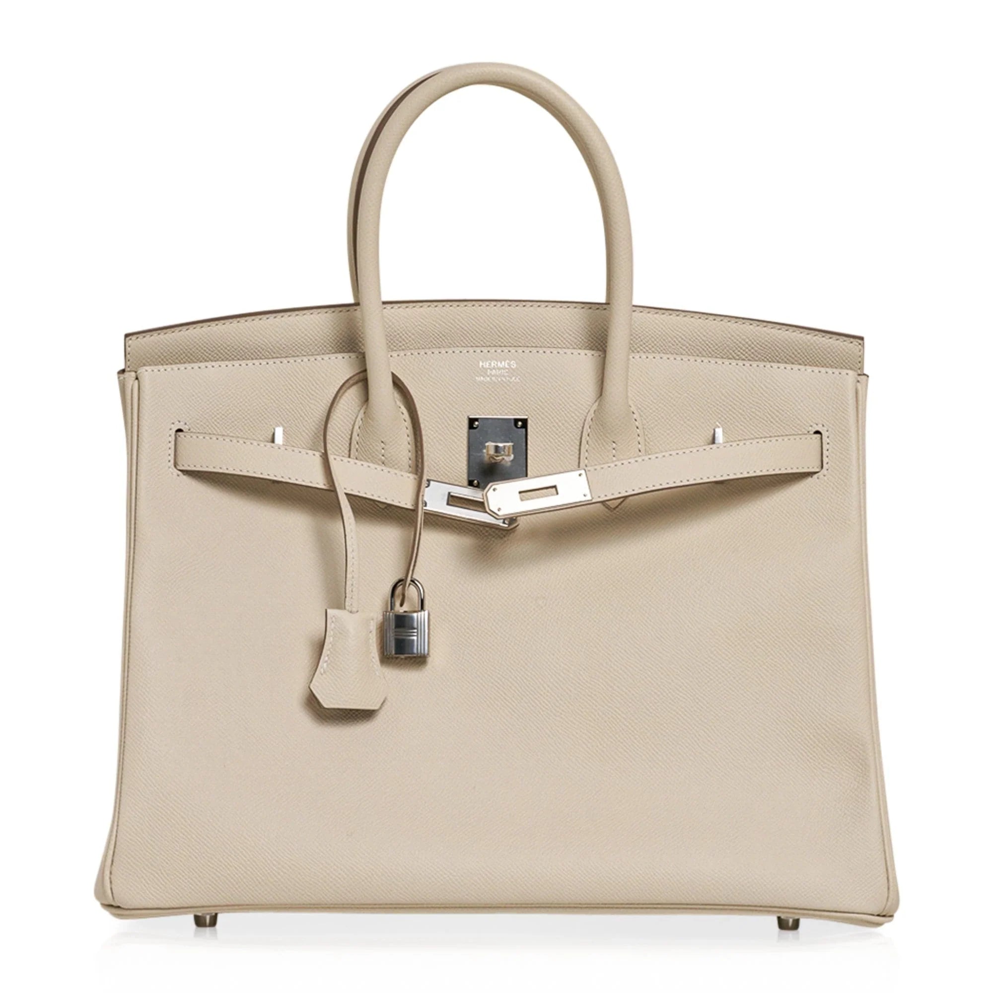 Birkin 35 Bag Craie Epsom Palladium Hardware