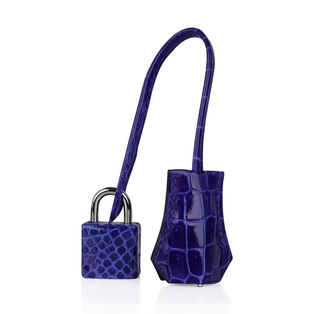 Birkin 25 Bag Blue Electric Crocodile Vivid Jewel Palladium Hardware