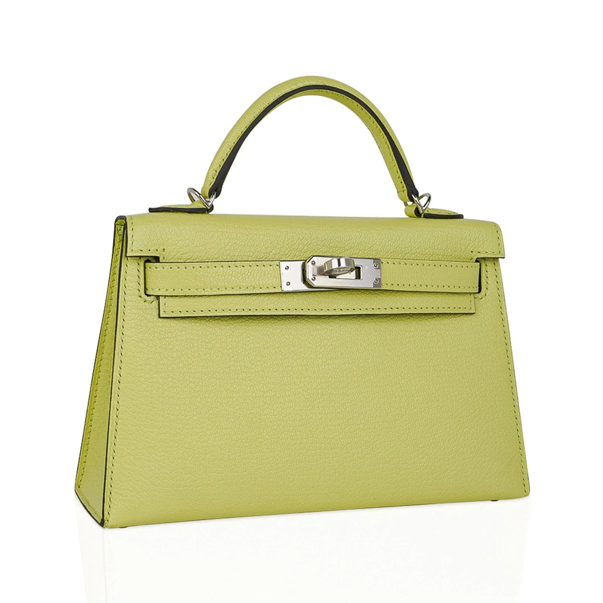 Mini Kelly 20 Bag Sellier Jaune Bourgeon Chevre Leather with Palladium Hardware