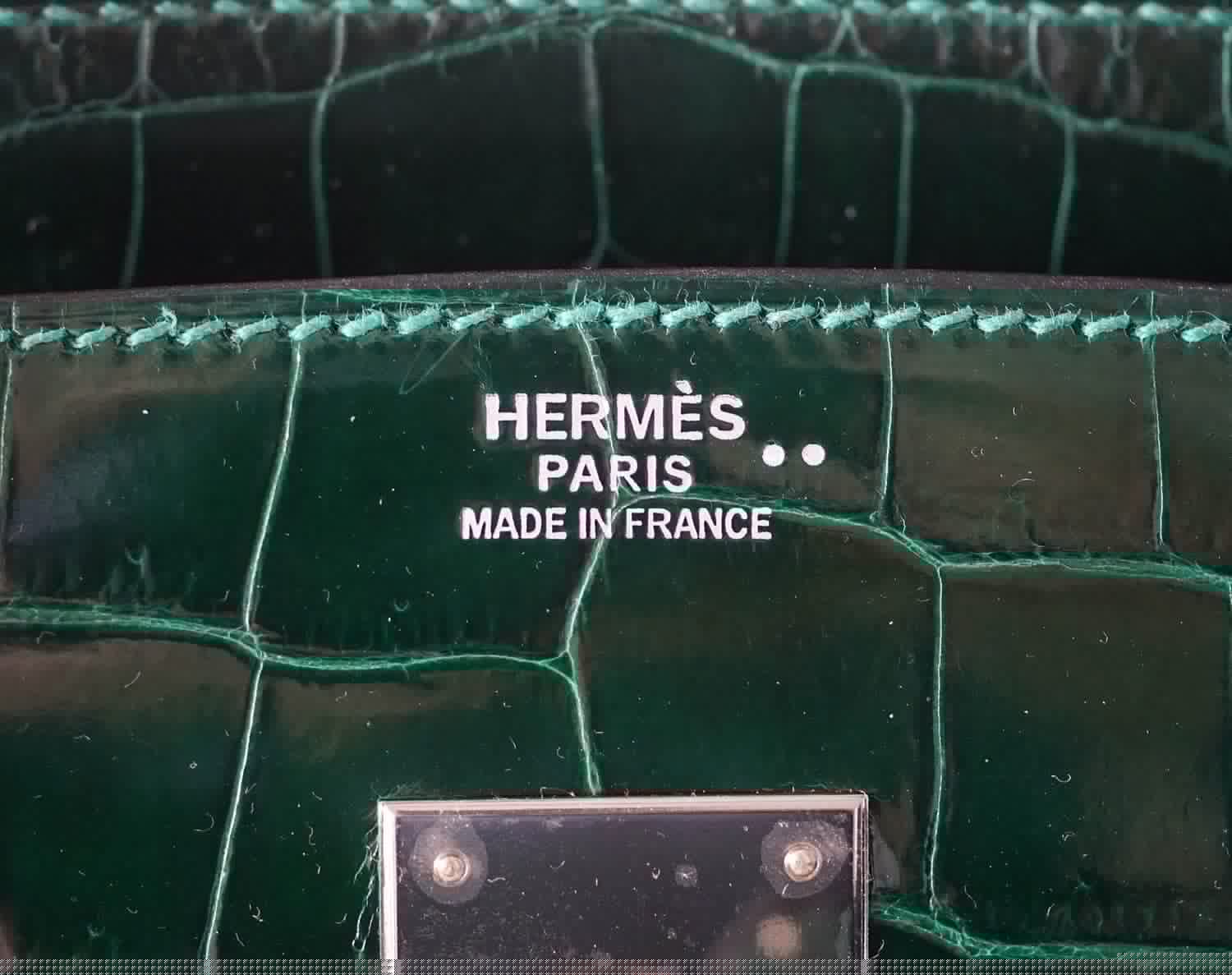 Birkin 30 Bag Emeraude Emerald Porosus Crocodile Palladium